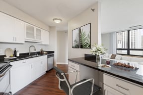 Kitchen at Galtier Towers Apartments, St. Paul, MN, 55101