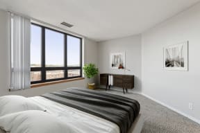 Bedroom area at Galtier Towers Apartments, St. Paul, 55101