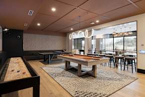 Pool table and shuffle board at The Mera, St Louis Park, MN, Minnesota