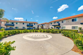 Court yard area at Pines Apartments