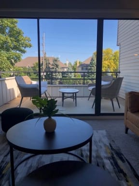 View to oversized balcony in Open Concept, 2-Bedroom Apartment Home