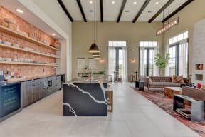 Clubhouse Kitchen and Lounge at Three Hills Apartments