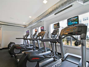 a room filled with lots of cardio equipment