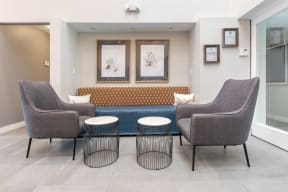 Leasing office lobby seating area