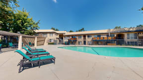 the swimming pool at our apartments at Charter Oaks Apartments, California, 91360
