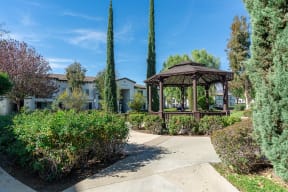 Outdoor path with gazebo at Barrington Place, Rancho Cucamonga, 91739