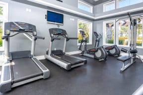 Fitness Center With Treadmills, Exercise Bikes, Ellipticals, and More at Barrington Place, Rancho Cucamonga, CA, 91739