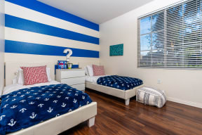 Bedroom with window at Barrington Place, Rancho Cucamonga