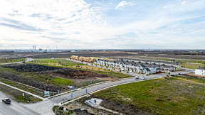 an aerial view of a row of houses at Mihir Taylor, Texas 76574