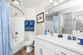 furnished bathroom at Missions at Chino Hills, Chino Hills California