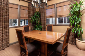Dining area with windows