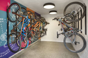 a room filled with lots of bikes