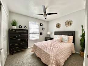 Bedroom With Ceiling Fan at Icon on Midvale, Tucson, 85746