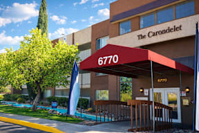 The Carondelet building has a red awning with the number 6770 on it.