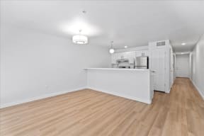 Kitchen, Living and Dining at River Walk Apartments, Boise