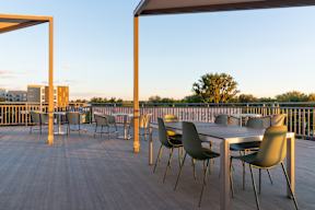 Terrace Seating at Copestone Apartments, Garden City, Idaho
