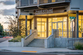 Apartment Entrance With Signage at Copestone Apartments, Garden City, ID