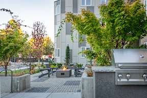 Outdoor Grill And Patio at Copestone Apartments, Garden City Idaho