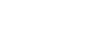 The image is a logo for Ashford Heights Apartment Homes.