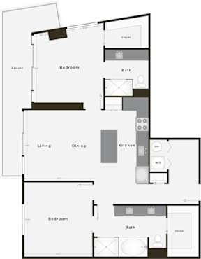 Two Bedroom Two Bathroom - Amethyst