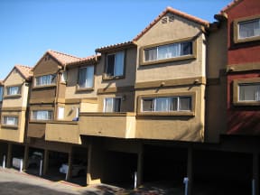View of row of private balconies at Grande Vista Apartments.