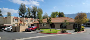Leasing office and beautiful ambiance at Sierra Vista Apartment Homes in Lake Elsinore, California.
