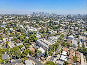 Aerial view of Hoover Apartments.