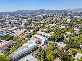 Aerial view of Hoover Apartments.