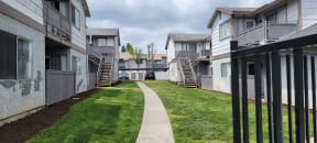 Private porches and balconies and Grand Oaks Apartments in Lake Elsinore, California.