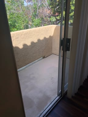 View out to private balcony at Grande Vista Apartments.