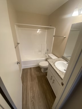 Each apartment has two newly remodeled full bathrooms at Grande Vista Apartments.
