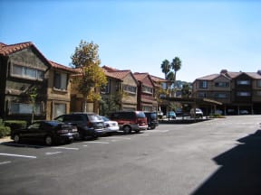 Buildings and parking at Grande Vista Apartments.