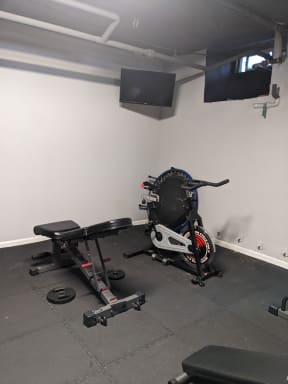 Exercise area at the Molino Del Mar Apartments in Pasadena, California.