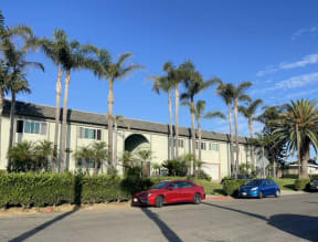 Street view of Saint Malo Surf Apartments in Oceanside, California.