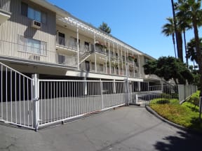 Enterance gate at Villa Knolls Apartments in La Mesa, California.