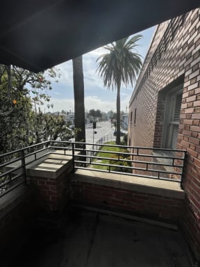 View from a balcony at The Villas Apartments in Pasadena, CA.