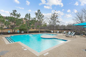 our apartments have a resort style pool and patio