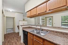 A kitchen with a sink and a dishwasher.