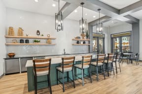 the reserve at city center spacious dining room with bar stools