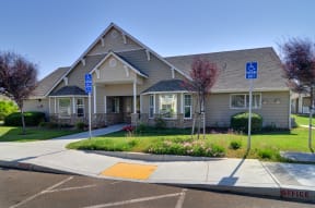 a house with a disability ramp in front of it