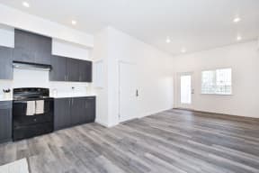a display of different types of cabinets in a room