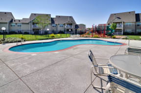 take a dip in the resort style pool