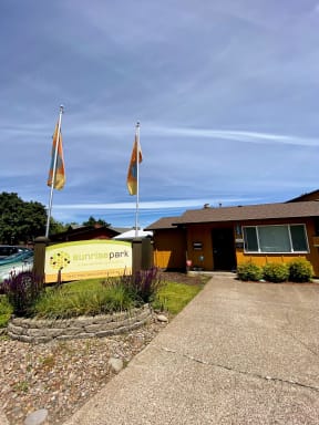 Sunrise Park leasing office and monument
