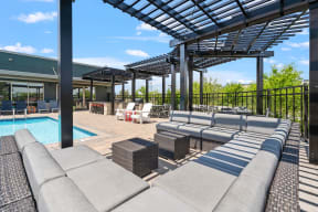 TRIO @ Southbridge apartments pool and pergola