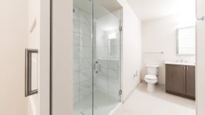 Walk-In Showers With Built-In Bench And Glass Enclosure at 35W, Michigan, 48226