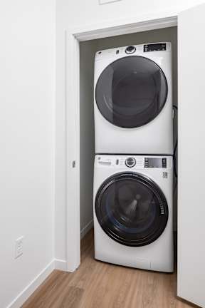 Washer and dryer stack in all apartments