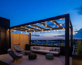 Rooftop retreat with skyline view