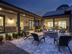 Outdoor Courtyards with Fire Pit at One White Oak Apartments, Cumming, Georgia