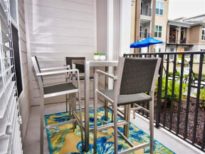 Spacious Pointe at Lake CrabTree Patio With Sitting Arrangements in North Carolina Apartments for Rent