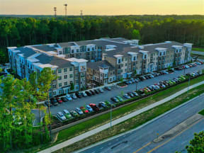 Aerial Exterior View Of Pointe at Lake CrabTree Community in Morrisville Rental Homes